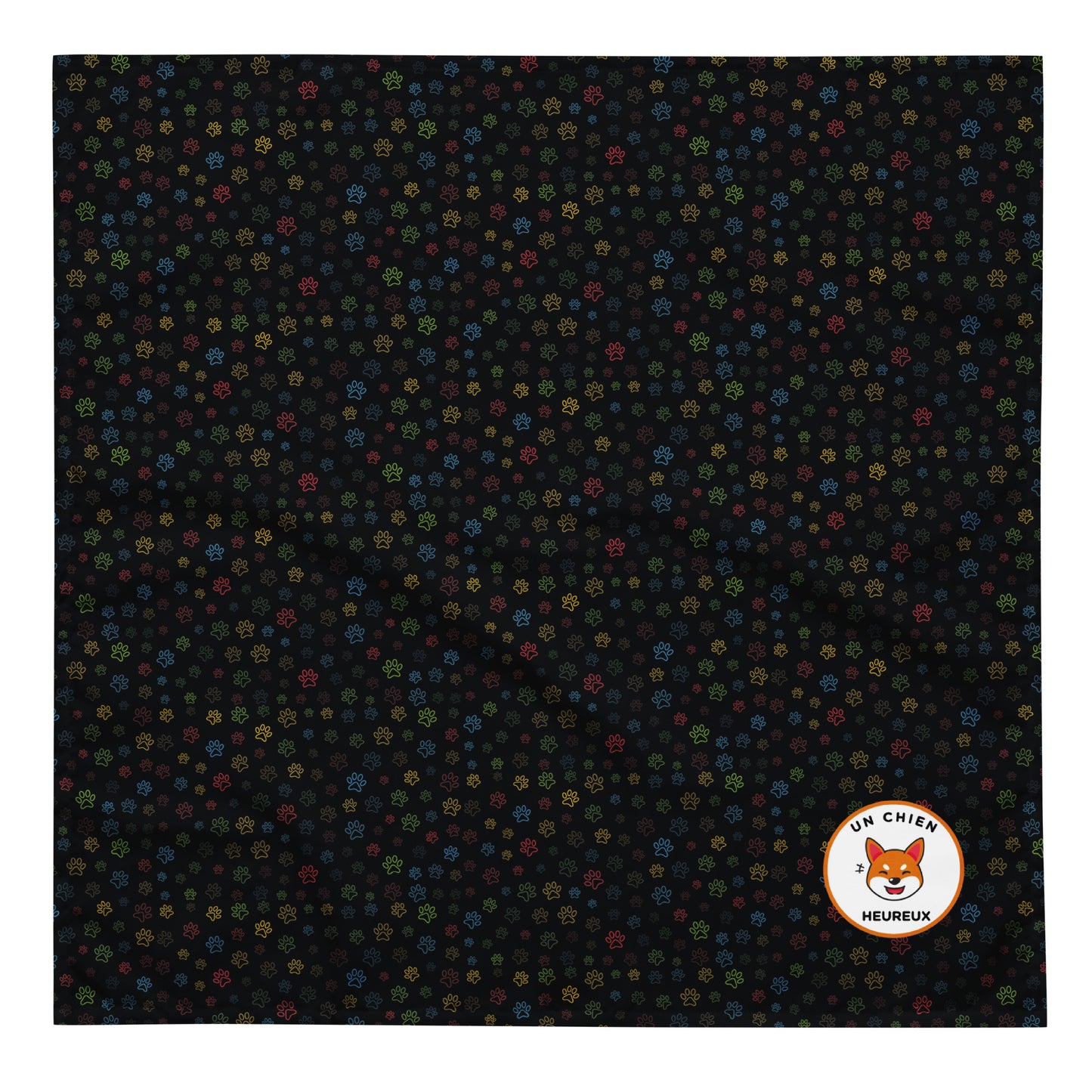 Bandana personnalisé pattes fond noir